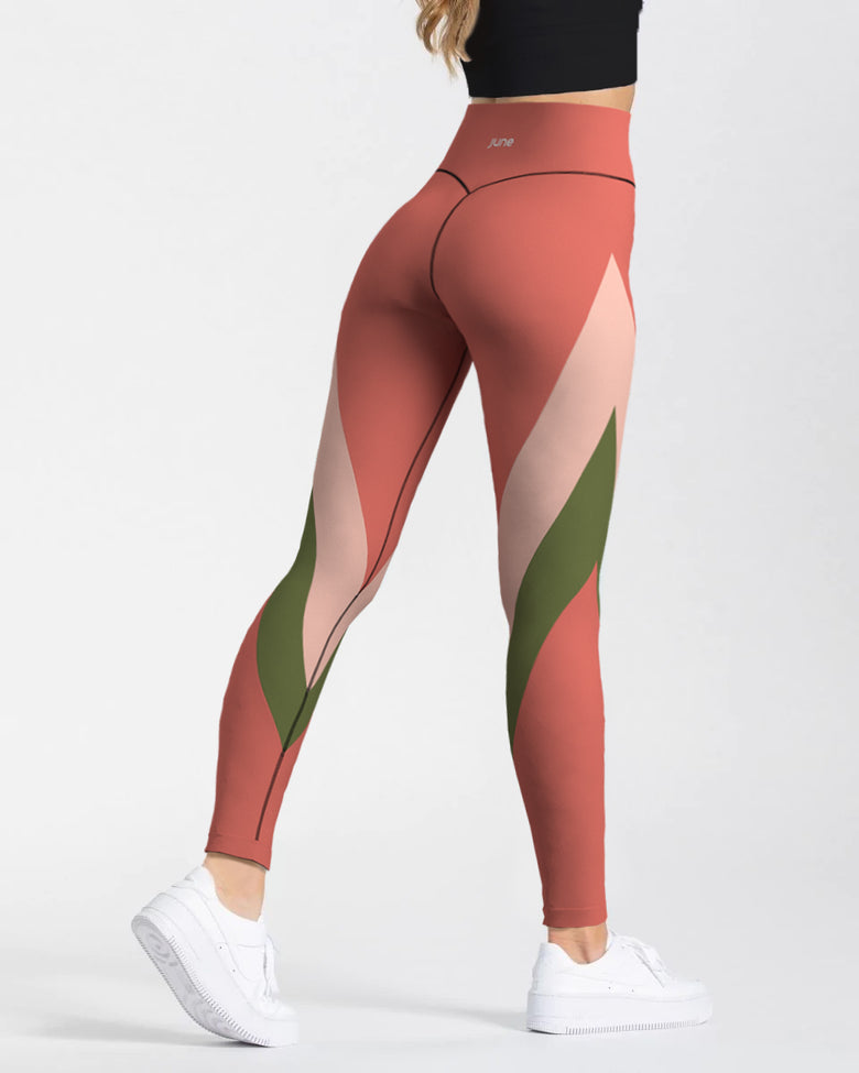 Surge High Waist Leggings - Crimson Bloom