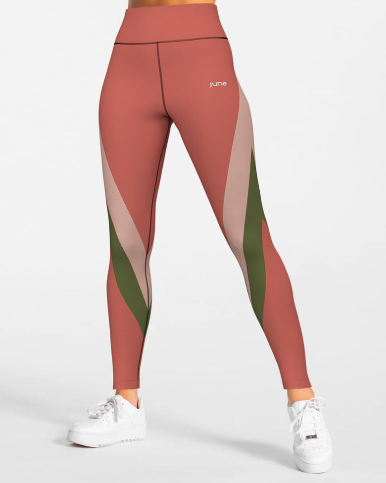 Surge High Waist Leggings - Crimson Bloom