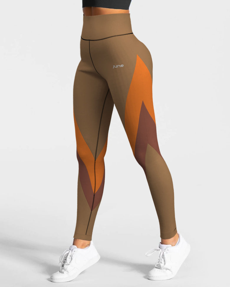 Surge High Waist Leggings - Rustic Amber