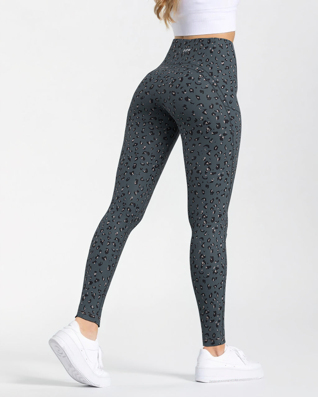 Abstract Leo High-Waist Leggings - Blue